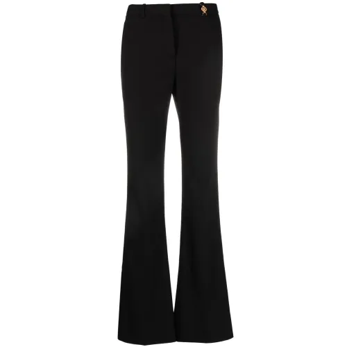 Versace , Tailored Flared Black Pants ,Black female, Sizes: