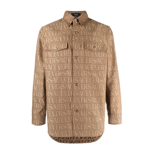 Versace , Techno Blouson Shirts ,Brown male, Sizes: