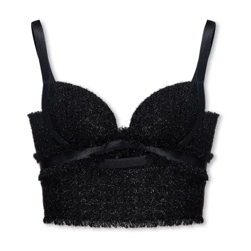 Versace , Top with lurex threads ,Black female, Sizes:
