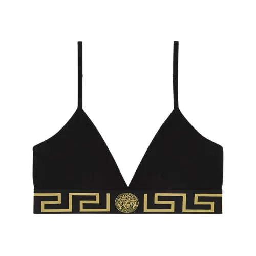 Versace , Triangle Bralette with Greek Border ,Black female, Sizes:
