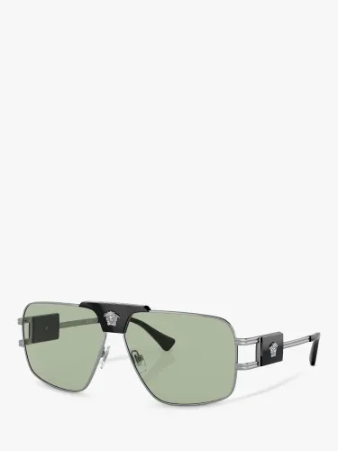 Versace VE2251 Men's Aviator Sunglasses, Gunmetal - Gunmetal - Male
