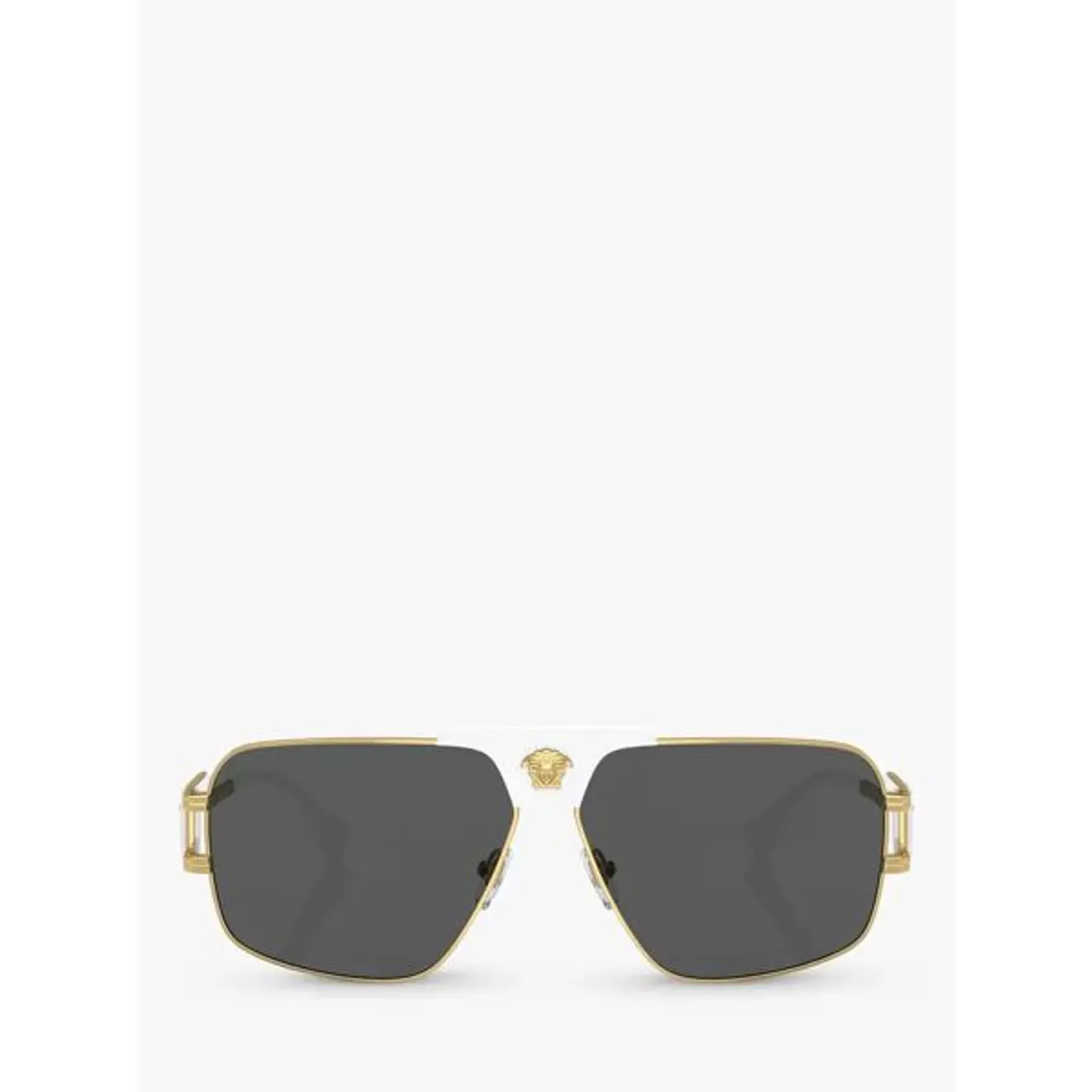 Versace VE2251 Men's Aviator Sunglasses, White/Gold - White/Gold - Male