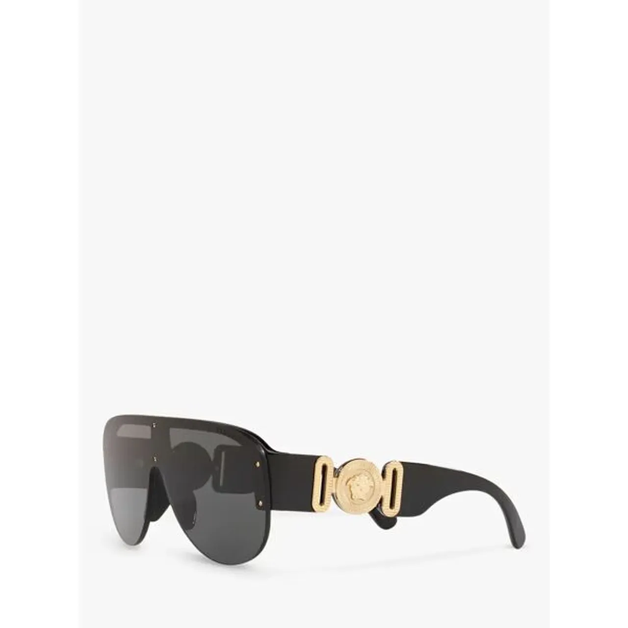 Versace VE4391 Women's Irregular Sunglasses, Black/Grey - Black/Grey - Female