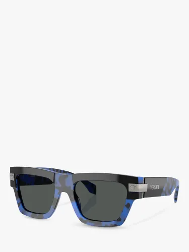 Versace VE4464 Men's Square Sunglasses, Havana Blue/Grey - Havana Blue/Grey - Male