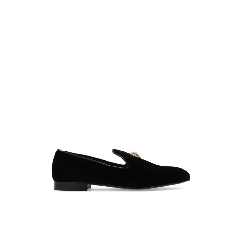 Versace , Velvet slippers ,Black male, Sizes: