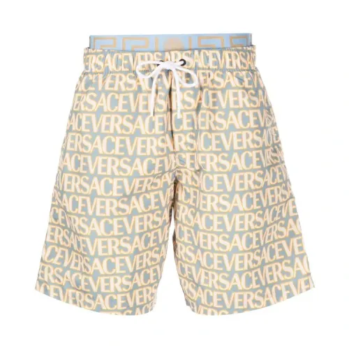 Versace , Versace LA Vacanza Swimshorts ,Blue male, Sizes: