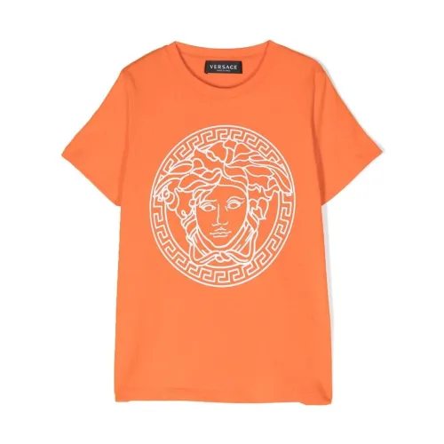 Versace , Versace T-shirts and Polos Orange ,Orange male, Sizes: