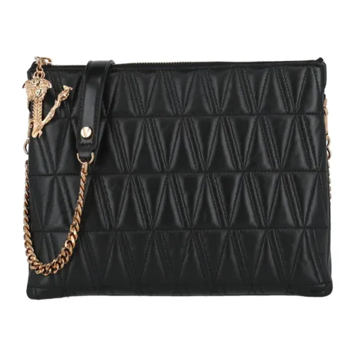 Versace , Virtus Leather Shoulder Bag ,Black female, Sizes: ONE SIZE