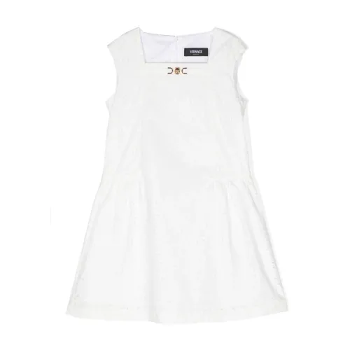 Versace , White Barocco Print Dress ,White female, Sizes: