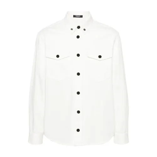 Versace , White Cotton Medusa Head Shirt ,White male, Sizes: