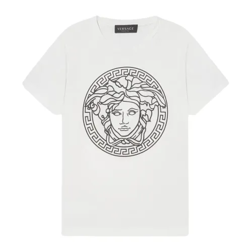 Versace , White Medusa Print Kids T-shirt ,White male, Sizes: