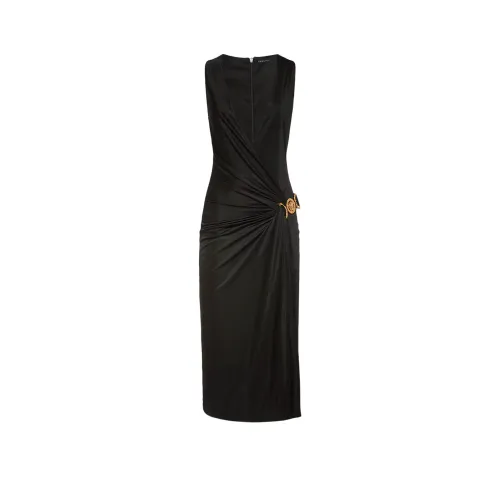 Versace , Women Clothing Dress Black Aw23 ,Black female, Sizes: