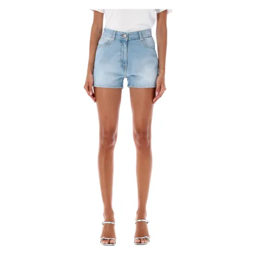 Versace , Women#39;s Clothing Shorts Blue Aw23 ,Blue female, Sizes: