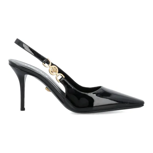 Versace , Women's Shoes Closed Black Aw23 ,Black female, Sizes:
