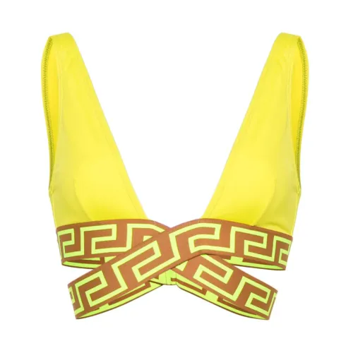 Versace , Yellow Sea Double Greca Bikini ,Yellow female, Sizes: