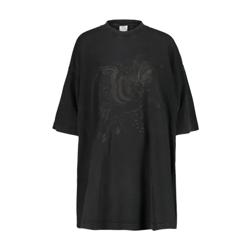 Vetements , Flying Unicorn Tonal T-Shirt ,Black female, Sizes: