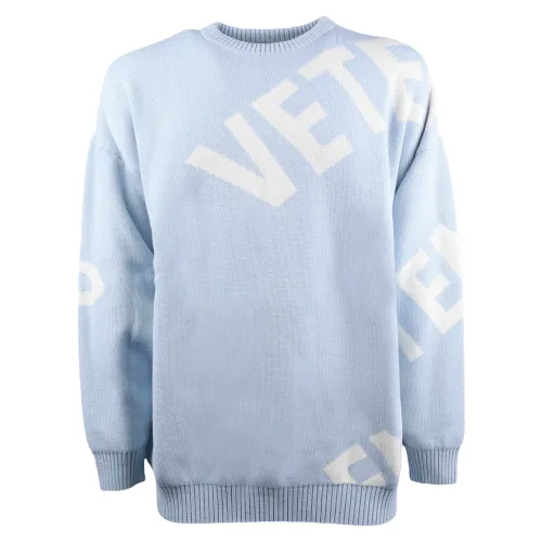 Vetements , Merino Wool Baby Blue Sweater ,Blue male, Sizes: