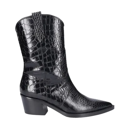 Via Roma 15 , Cowboy boots ,Black female, Sizes: