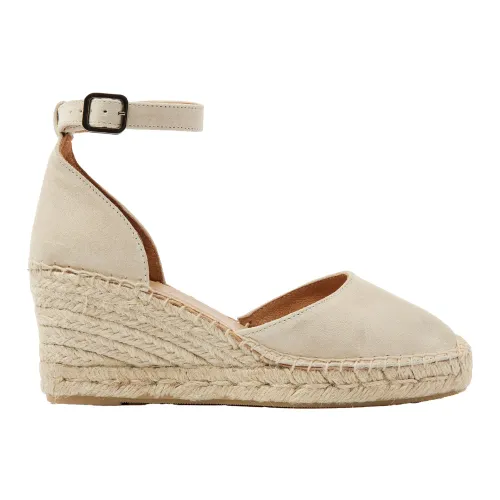 Via Vai , Flora Braid Beige Wedge Sandals ,Beige female, Sizes: