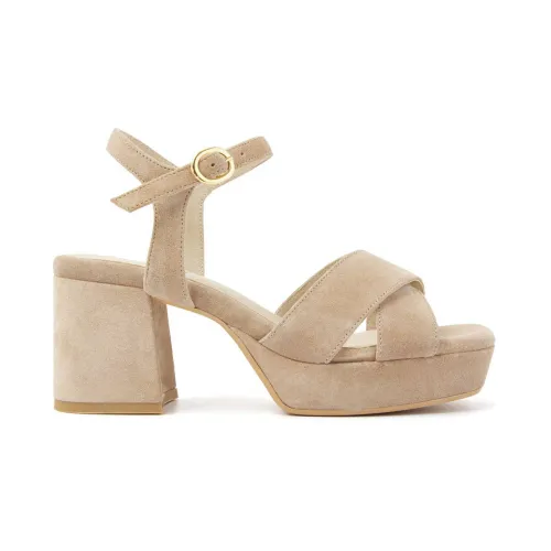 Via Vai , Sandals with heel ,Beige female, Sizes: