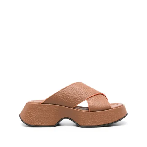 Vic Matié , Quintino Design Female Sliders Sandals ,Brown female, Sizes: