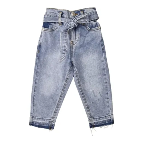 ViCOLO , High-waisted Kids Jeans with Elastic Waistband ,Blue female, Sizes: