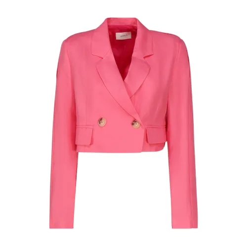 ViCOLO , Pink Cropped Jacket ,Pink female, Sizes: