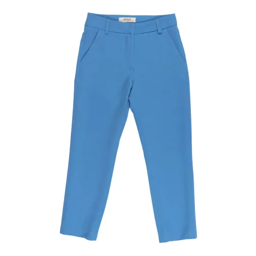 ViCOLO , Turquoise Straight-Cut Cigarette Pants ,Blue female, Sizes: