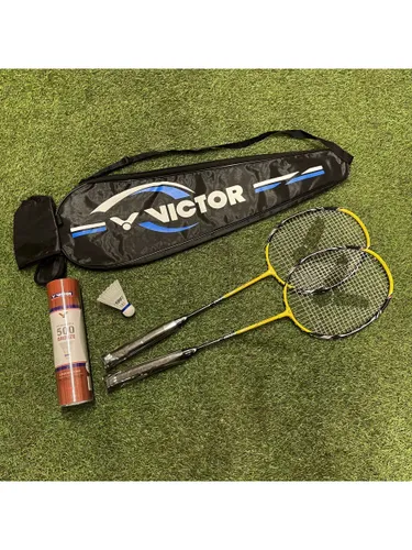 VICTOR AL-2200 Outdoor 2 Player Badminton Racket Set - Yellow - Unisex