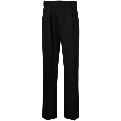Victoria Beckham , Black Wool Wrap Trousers ,Black female, Sizes: