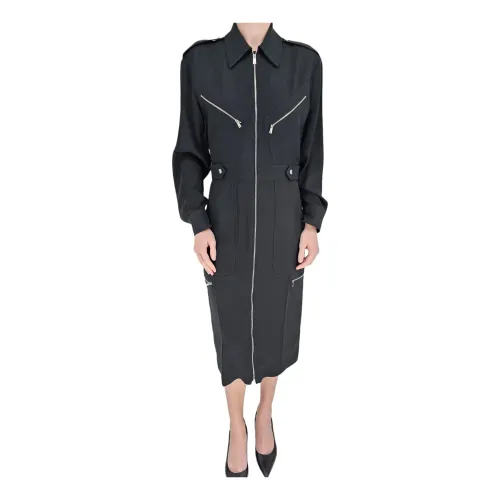 Victoria Beckham , Black Zip Detail Dress ,Black female, Sizes: