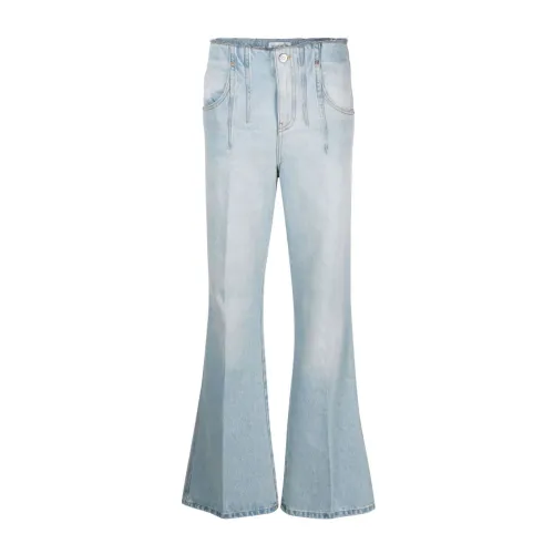 Victoria Beckham , Distressed Flared Jeans in Light Blue ,Blue female, Sizes: