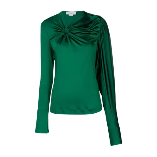 Victoria Beckham , Gathered Circle Detail Shirt ,Green female, Sizes: