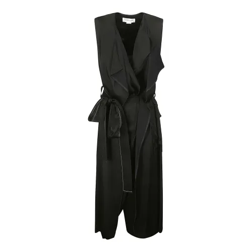 Victoria Beckham , Midi Trench Dress ,Black female, Sizes: