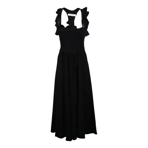 Victoria Beckham , Sophisticated Black Maxi Dress ,Black female, Sizes: