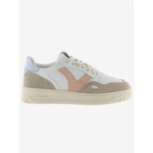 Victoria Womens Sky Blue Seoul Leather & Suede Trainer