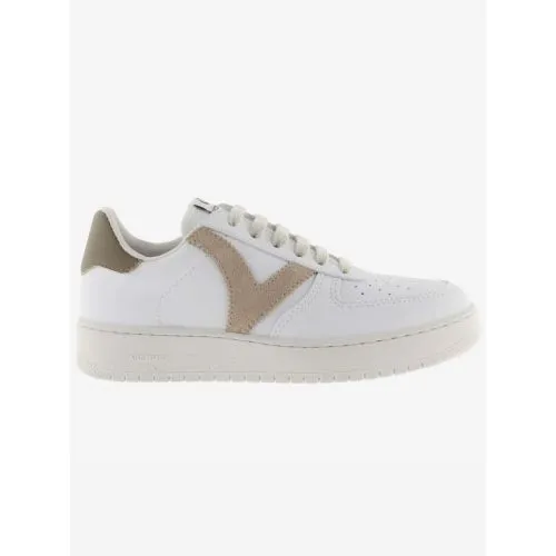 Victoria Womens Taupe Madrid Faux Leather Trainer