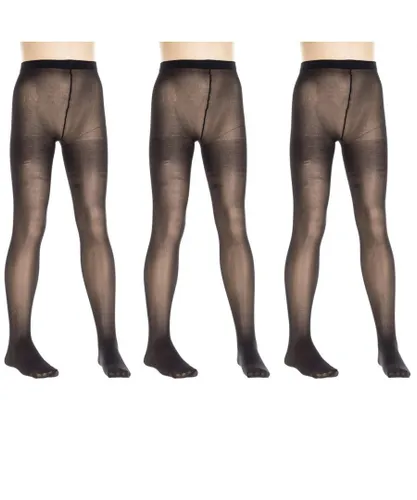 Vignoni Girls Pack-3 Opaque Panties of 40 deniers 1152 girl - Black Polyamide