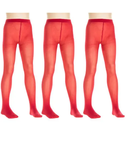 Vignoni Girls Pack-3 Opaque Panties of 40 deniers 1152 girl - Red Polyamide