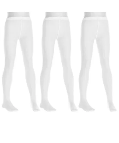Vignoni Girls Pack-3 Opaque Panties of 40 deniers 1152 girl - White Polyamide