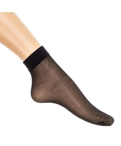 Vignoni Womens Pack-6 20 Denier ankle elastic stockings FURBETTO-20 woman - Black - One