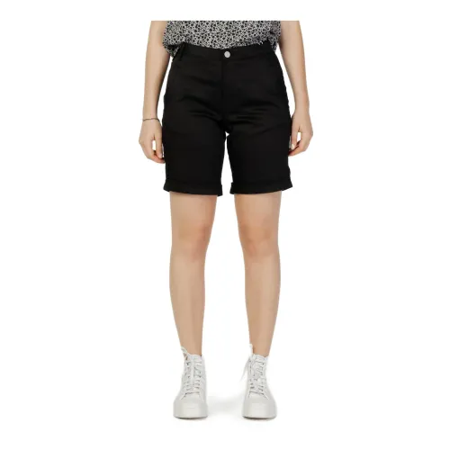 Vila , Black Button Shorts ,Black female, Sizes: