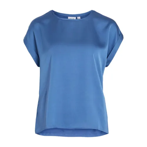 Vila , Blue Short Sleeve T-Shirt ,Blue female, Sizes: