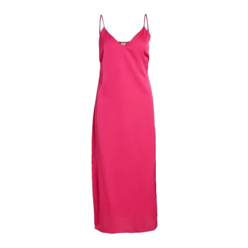Vila , Fuchsia V-Neck Strappy Dress ,Pink female, Sizes: