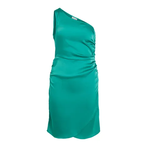 Vila , Green Single Shoulder Dress ,Green female, Sizes: