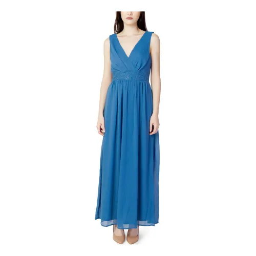Vila , Light Blue V-Neck Dress ,Blue female, Sizes: