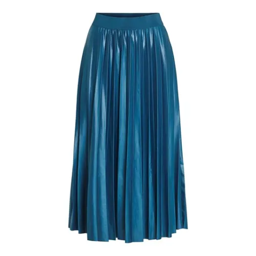 Vila , Long Womens Skirt - Autumn/Winter Collection ,Blue female, Sizes: