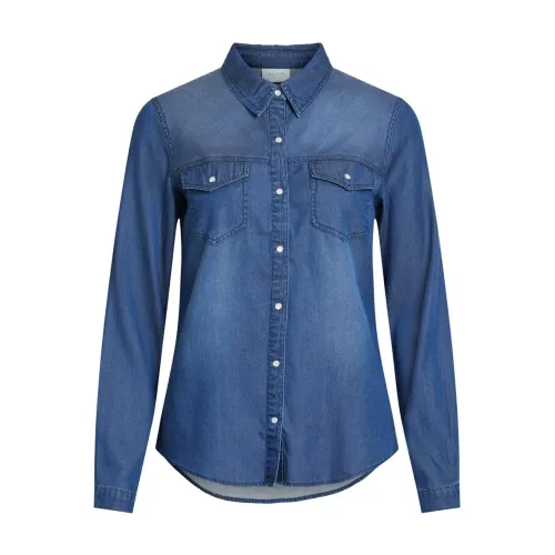 Vila , Vibista Denim Shirt 14033008 ,Blue female, Sizes: