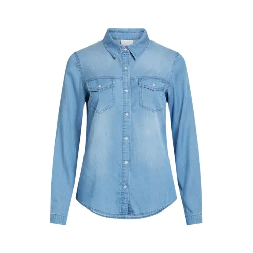 Vila , Vibista Denim Shirt ,Blue female, Sizes: