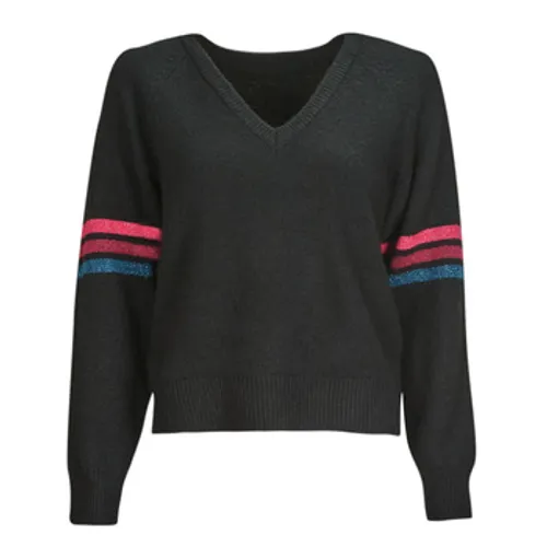 Vila  VICLEO REV V-NECK STRIPE KNIT TOP/SU/LS  women's Sweater in Black
